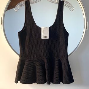 NWT Anthropologie Black peplum tank